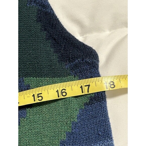 Chaps Southwestern Sleeveless Cardigan Sweater Vest Maroon Green Blue Plus Sz M - Picture 7 of 8